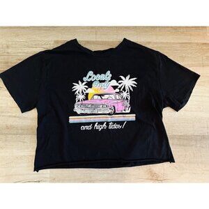 Locals Only and High Tides Classic Car Cropped T-shirt Size M